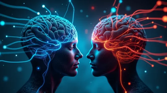 Représentation symbolique de l'esprit de compétition, combinant des éléments mentaux et émotionnels liés au jeu.