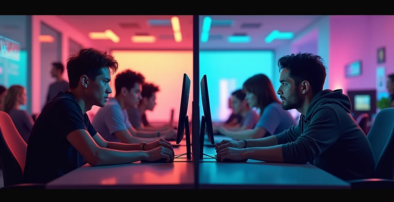 Visualisation graphique de la diversité d'interactions sociales entre consoles fermées et plateformes PC ouvertes