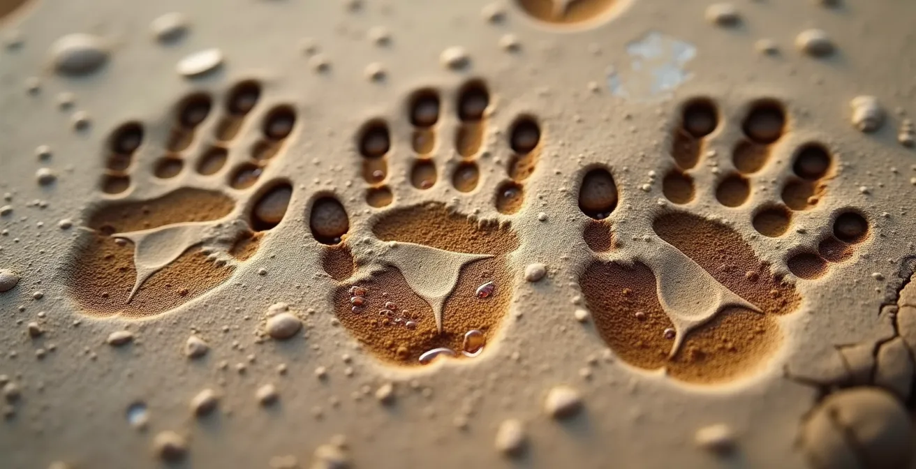 Traces et messages laissés par des joueurs invisibles dans un paysage abstrait, symbolisant le multijoueur asynchrone.