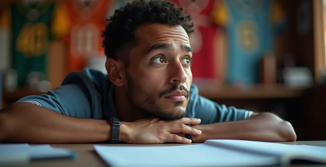 Portrait d'un parieur en pleine réflexion face à ses décisions